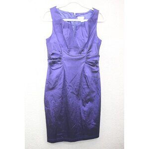 Andre' Oliver-Purple Shimmery Shift Midi Dress-Size 10-Jewel Tone-Fairy Grunge